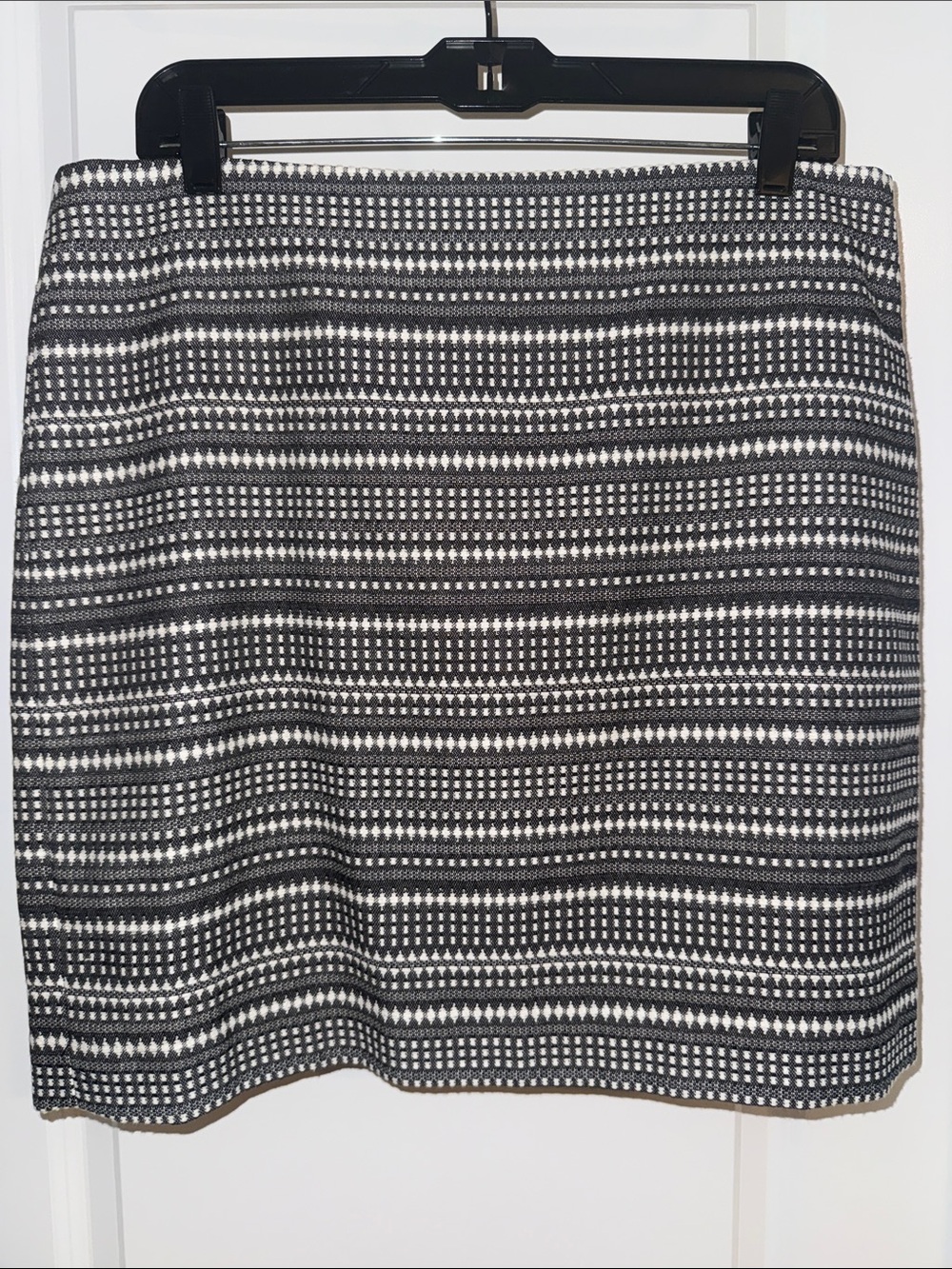 The Limited Grey & White Mini Skirt with Textured Stripe Pattern